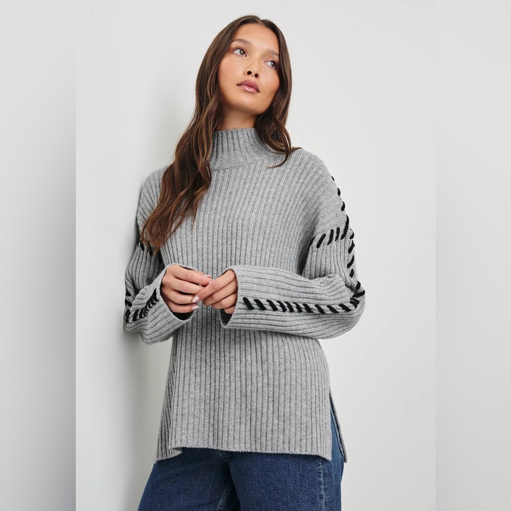 Rails Liam Heather Gray Merino Cashmere Blend Sweater
